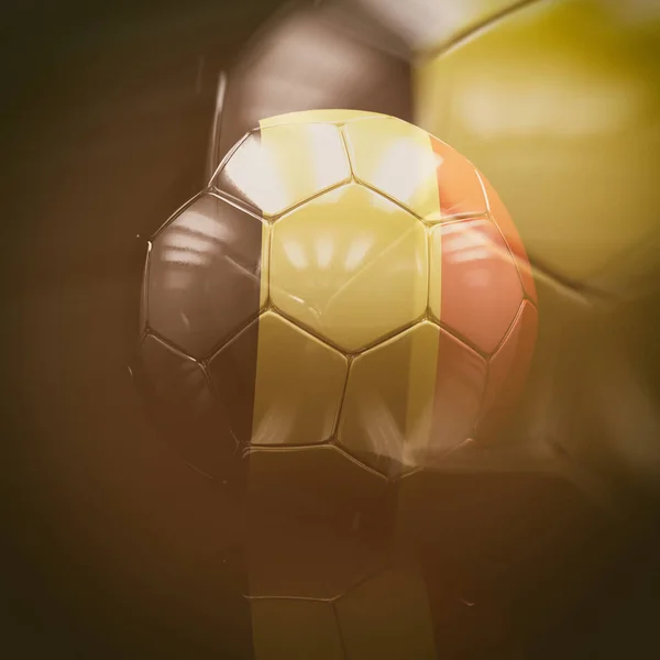 3d Pallone da calcio con bandiera belga Illustrazione — Foto Stock