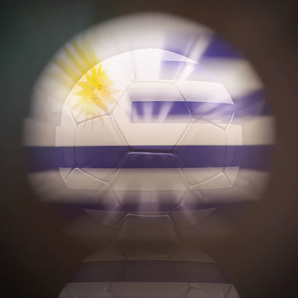 3D fotboll med Uruguay flagga Illustration — Stockfoto