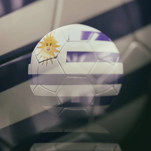 Balón de fútbol 3d con bandera de Uruguay Ilustración — Foto de Stock