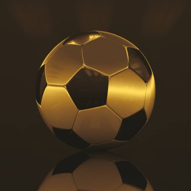 Koyu arka plan üzerinde gerçekçi futbol topu