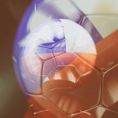 Şili bayrağı çizim ile 3D futbol topu