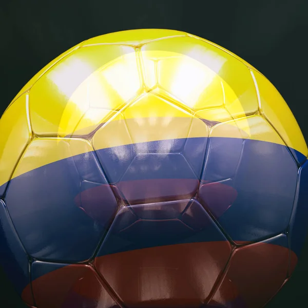 3D fotboll med Colombia flagga Illustration — Stockfoto