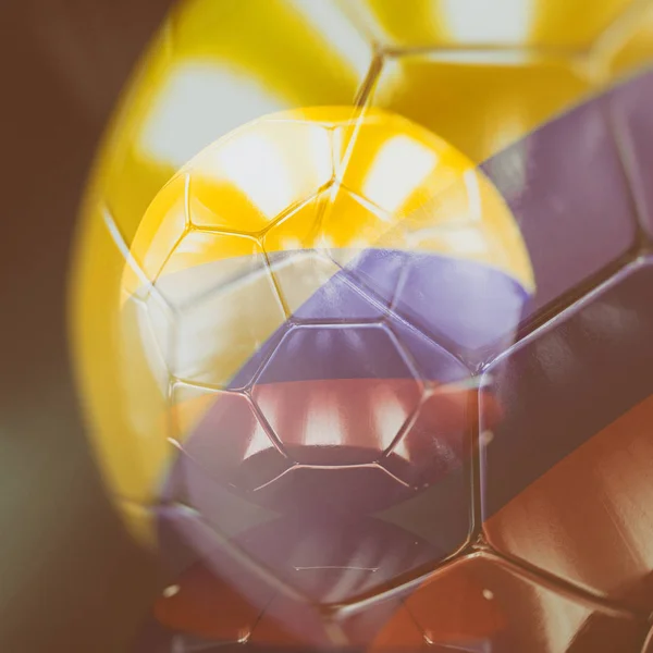 3D fotboll med Colombia flagga Illustration — Stockfoto