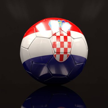 Hırvatistan bayrağı çizim ile 3D futbol topu