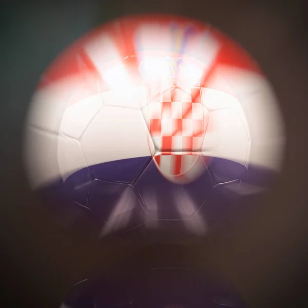 Ballon de football 3d avec illustration du drapeau de Croatie — Photo