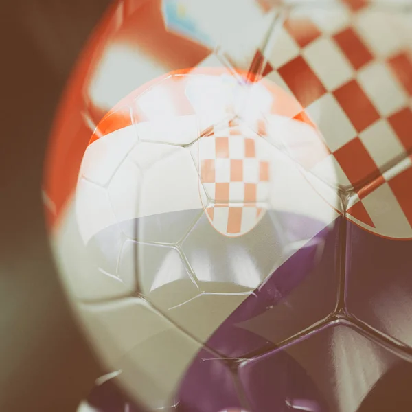 3D μπάλα ποδοσφαίρου με εικονογράφηση σημαία Κροατία — Φωτογραφία Αρχείου
