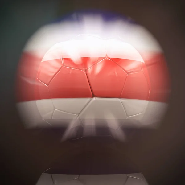3D μπάλα ποδοσφαίρου με εικονογράφηση σημαία της Κόστα Ρίκα — Φωτογραφία Αρχείου
