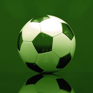 Koyu arka plan üzerinde gerçekçi futbol topu