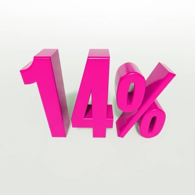 Yüzde 14 pembe işareti