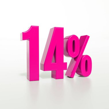 Yüzde 14 pembe işareti