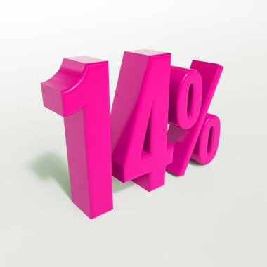 Yüzde 14 pembe işareti