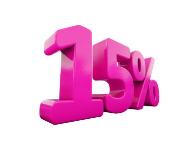 Yüzde 15'i pembe işareti