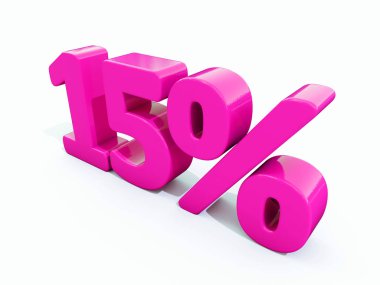 Yüzde 15'i pembe işareti