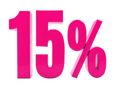 Yüzde 15'i pembe işareti