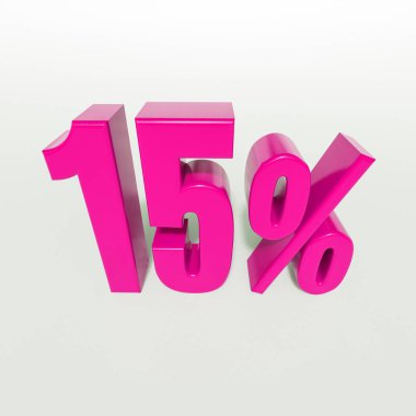 Yüzde 15'i pembe işareti