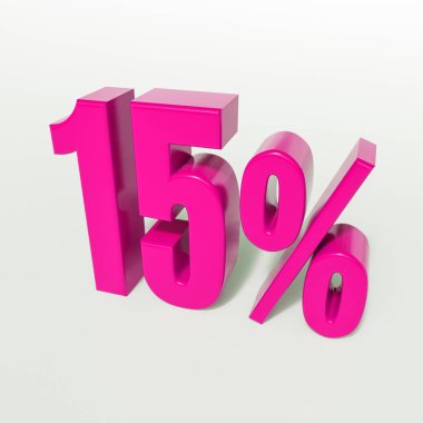 Yüzde 15'i pembe işareti