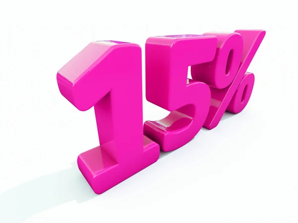 15 százalékkal rózsaszín jele — Stock Fotó
