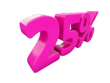 Yüzde 25'i pembe işareti