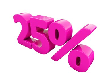 25 Percent Pink Sign clipart