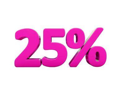Yüzde 25'i pembe işareti