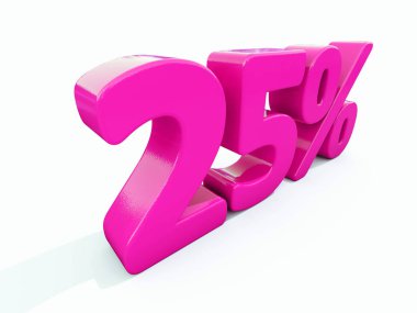 Yüzde 25'i pembe işareti