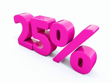 Yüzde 25'i pembe işareti