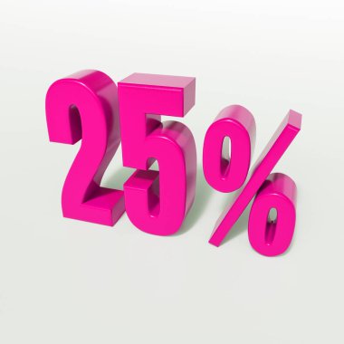 Yüzde 25'i pembe işareti