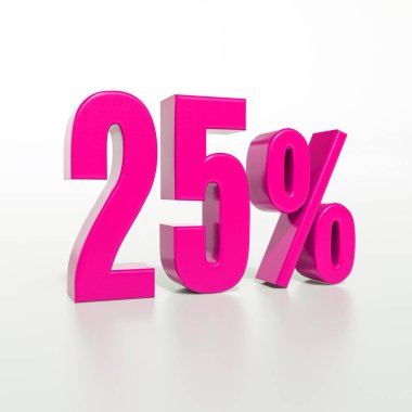 Yüzde 25'i pembe işareti