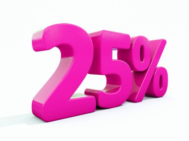 Yüzde 25'i pembe işareti