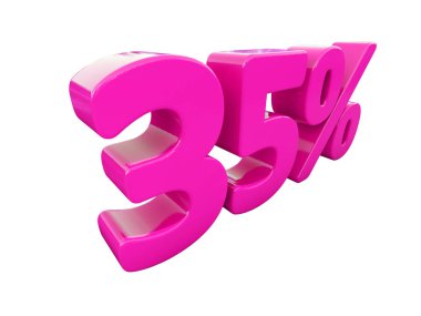 Yüzde 35'i pembe işareti