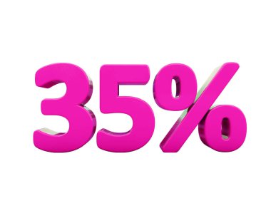 Yüzde 35'i pembe işareti