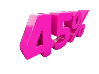 Yüzde 45 pembe işareti