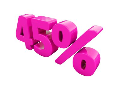Yüzde 45 pembe işareti