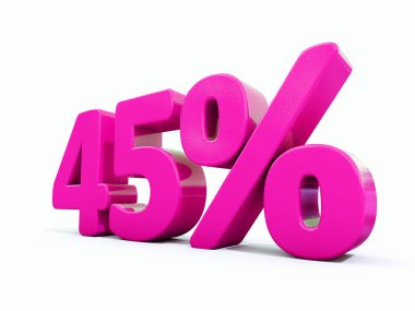 Yüzde 45 pembe işareti