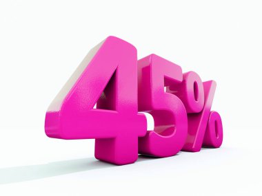 Yüzde 45 pembe işareti