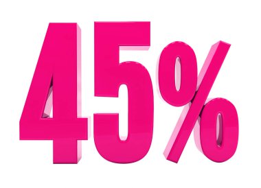 Yüzde 45 pembe işareti