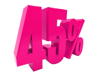 Yüzde 45 pembe işareti
