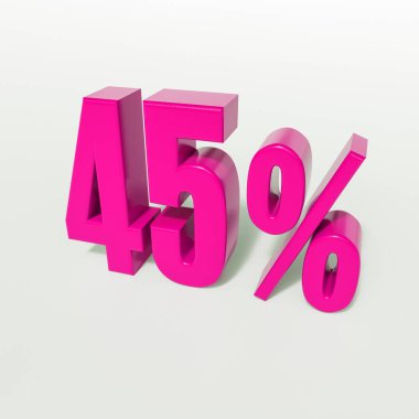 Yüzde 45 pembe işareti