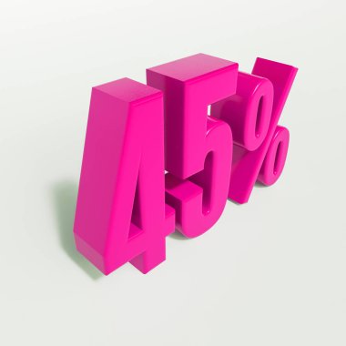 Yüzde 45 pembe işareti