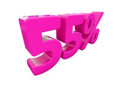 Yüzde 55'i pembe işareti