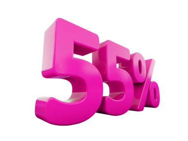 Yüzde 55'i pembe işareti