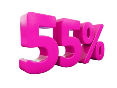 Yüzde 55'i pembe işareti