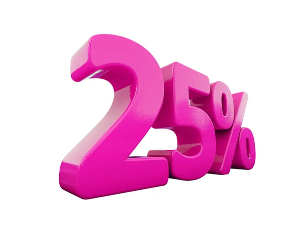 25 por ciento signo rosado — Foto de Stock
