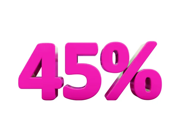 45 százaléka rózsaszín jele — Stock Fotó