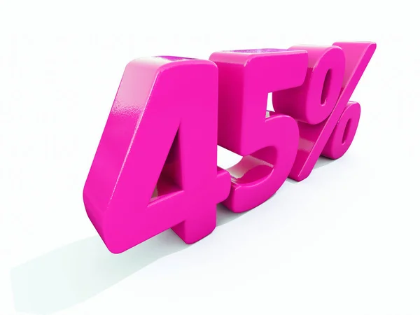 45 por ciento signo rosado — Foto de Stock