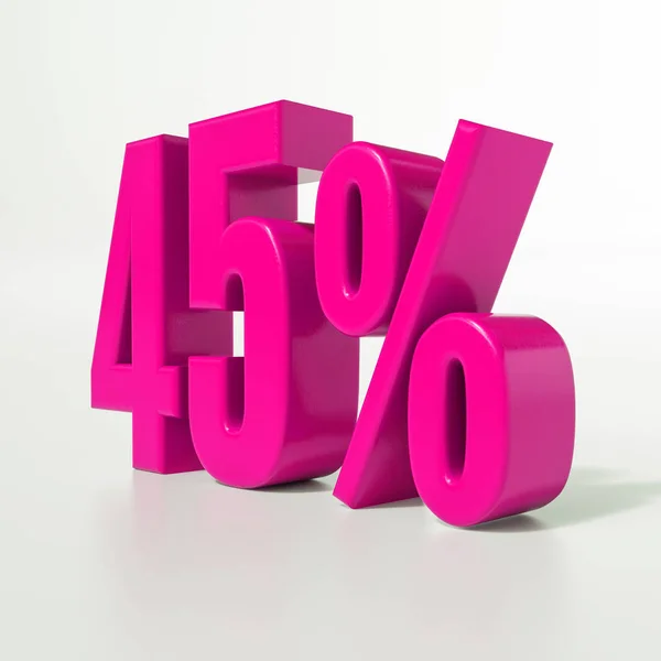 45 per cento rosa segno — Foto Stock