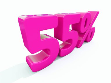 Yüzde 55'i pembe işareti