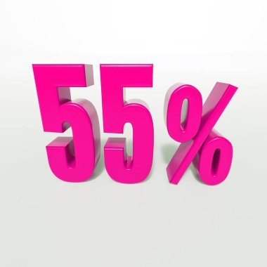 Yüzde 55'i pembe işareti