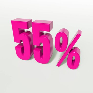 Yüzde 55'i pembe işareti