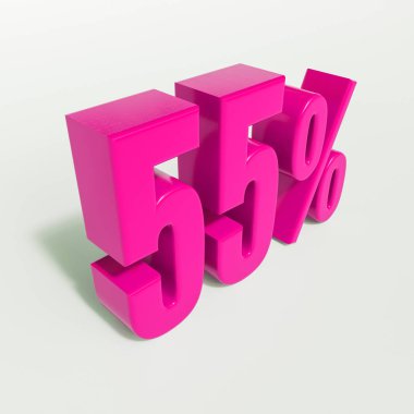 Yüzde 55'i pembe işareti